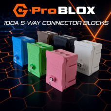 G-Pro Blox 5-Way 100A lockable single pole terminal block 5-pack - available in 6 colours G-Pro Blox 5-Way 100A lockable single pole terminal block 5-pack - available in 6 colours